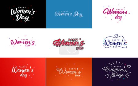 Illustration for Set of cards with International Women's Day logo - Royalty Free Image