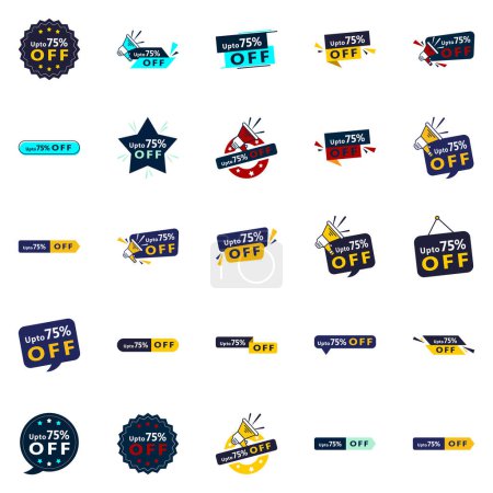Illustration for Up to 70% Off 25 Flexible Vector Banners for All Your Sale Advertising - Royalty Free Image