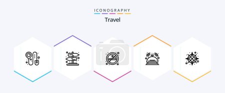 Illustration for Travel 25 Line icon pack including navigation. compass. smoking. service. hotel - Royalty Free Image