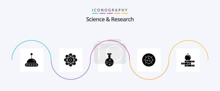 Téléchargez les illustrations : Science Glyph 5 Icon Pack Including . science. education. apple - en licence libre de droit