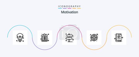 Illustration for Motivation Line 5 Icon Pack Including growth. book. location. agenda. goal - Royalty Free Image