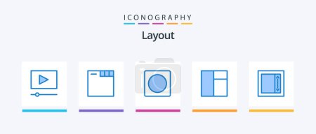Illustration for Layout Blue 5 Icon Pack Including . layout. layout. field. Creative Icons Design - Royalty Free Image
