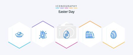 Illustration for Easter 25 Blue icon pack including eastre. day. nature. birthday. gift - Royalty Free Image