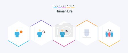 Illustration for Human 25 Flat icon pack including person. gentleman. location. performance. human - Royalty Free Image