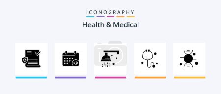 Illustration for Health And Medical Glyph 5 Icon Pack Including healthcare. dna. bathroom. stethoscope. check. Creative Icons Design - Royalty Free Image