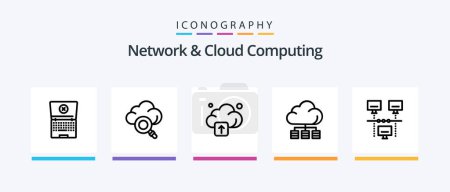 Illustration for Network And Cloud Computing Line 5 Icon Pack Including sharing. connection. technology. technology. server. Creative Icons Design - Royalty Free Image