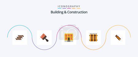 Ilustración de Edificio y construcción plana 5 paquete de iconos incluyendo el calor. batería. Pintura. calefacción. construcción - Imagen libre de derechos