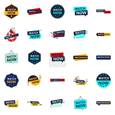 Téléchargez les illustrations : 25 Impressive Watch Now Banners to Help You Stand Out - en licence libre de droit