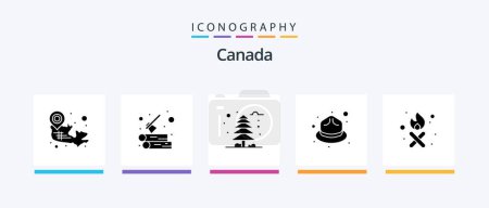 Illustration for Canada Glyph 5 Icon Pack Including born fire. forest. winter. cold. Creative Icons Design - Royalty Free Image