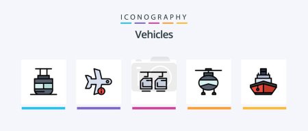 Illustration for Vehicles Line Filled 5 Icon Pack Including cargo. vehicles. vehicles. transport. vehicles. Creative Icons Design - Royalty Free Image