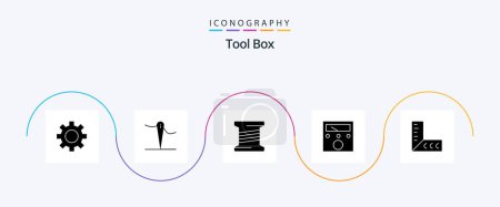 Ilustración de Tools Glyph 5 Icon Pack Including . thread. tools. geometry - Imagen libre de derechos