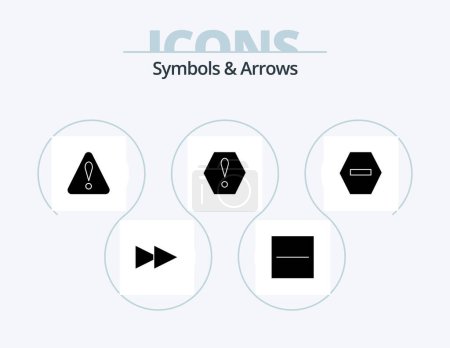 Téléchargez les illustrations : Symbols and Arrows Glyph Icon Pack 5 Icon Design. . . warning. stop. ban - en licence libre de droit