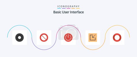 Téléchargez les illustrations : Basic Flat 5 Icon Pack Including essential. save. basic. import. ui - en licence libre de droit