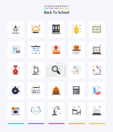 Illustration for Creative Back To School 25 Flat icon pack  Such As paper. formula. library. education. education - Royalty Free Image