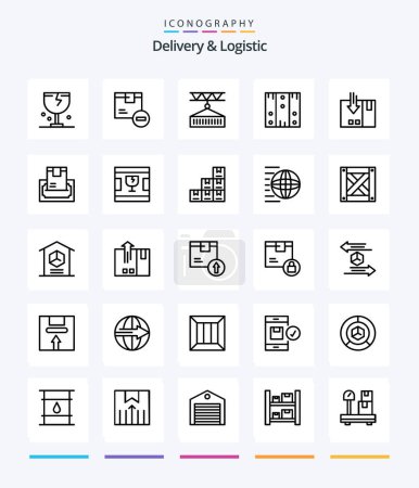 Ilustración de Creative Delivery And Logistic 25 OutLine icon pack  Such As logistic. box. goods. shipping services. logistic - Imagen libre de derechos