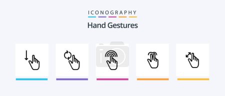 Illustration for Hand Gestures Line 5 Icon Pack Including fingers. up. gestures. hand. finger. Creative Icons Design - Royalty Free Image