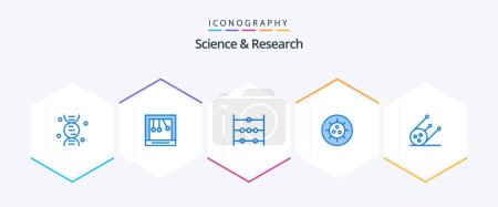 Illustration for Science 25 Blue icon pack including . . science. space. science - Royalty Free Image