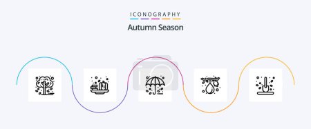 Illustration for Autumn Line 5 Icon Pack Including farm. healthy. autumn. fruit. fig - Royalty Free Image