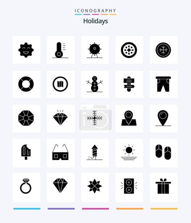 Illustration for Creative Holidays 25 Glyph Solid Black icon pack  Such As holiday. snowflake. sign. frost. shield - Royalty Free Image