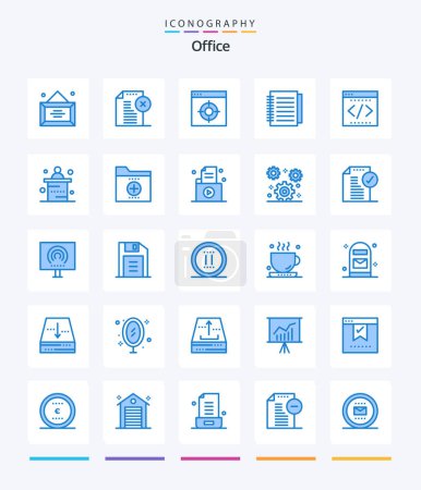 Ilustración de Creative Office 25 Blue icon pack  Such As business. office. office. notebook. target - Imagen libre de derechos