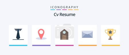 Illustration for Cv Resume Flat 5 Icon Pack Including . education. school. award. education. Creative Icons Design - Royalty Free Image