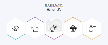 Illustration for Human 25 Line icon pack including human. block. human. avatar. presentation - Royalty Free Image