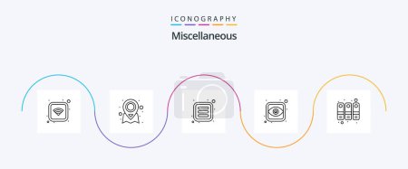 Illustration for Miscellaneous Line 5 Icon Pack Including files. apps. view. eye - Royalty Free Image