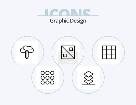 Illustration for Design Line Icon Pack 5 Icon Design. . crop. . mesh - Royalty Free Image