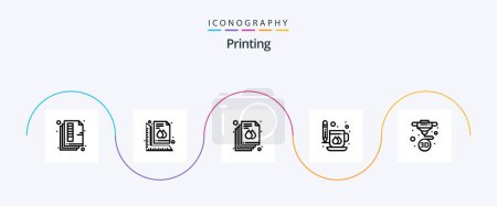 Illustration for Printing Line 5 Icon Pack Including mug. cup. print. coffee. print - Royalty Free Image