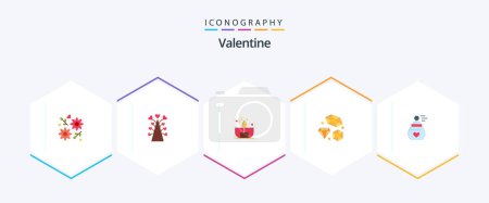 Illustration for Valentine 25 Flat icon pack including love. valentines. love. valentine. valentines day - Royalty Free Image
