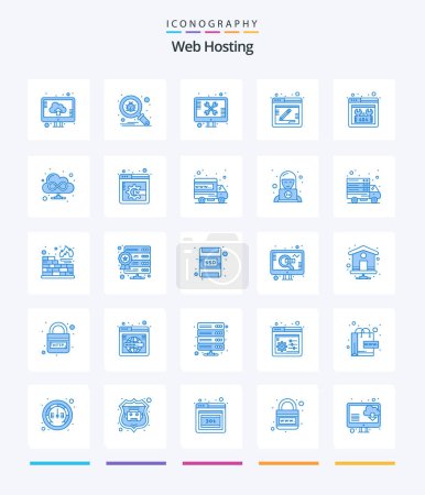 Illustration for Creative Web Hosting 25 Blue icon pack  Such As error. feedback. repair. comment. tools - Royalty Free Image