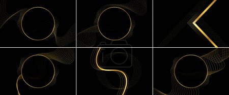 Ilustración de Elemento de diseño de onda de oro de color brillante abstracto - Imagen libre de derechos