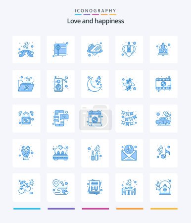 Ilustración de Creative Love 25 Azul icono paquete Tal como el amor. romance. Ángulo. Amor. vela - Imagen libre de derechos