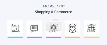Illustration for Shopping And Commerce Line 5 Icon Pack Including debit card. track list. sale label. text list. memo. Creative Icons Design - Royalty Free Image