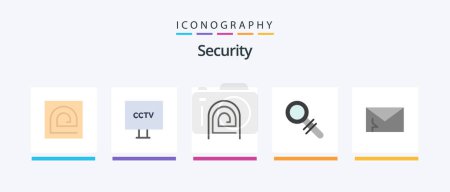 Illustration for Security Flat 5 Icon Pack Including search. find. surveillance. reader. password. Creative Icons Design - Royalty Free Image