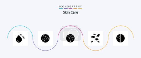 Illustration for Skin Glyph 5 Icon Pack Including white cells. wbcs. scalp disease. hematology. skin - Royalty Free Image