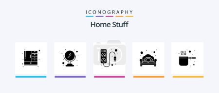 Illustration for Home Stuff Glyph 5 Icon Pack Including kitchen. board. sofa. couch. Creative Icons Design - Royalty Free Image