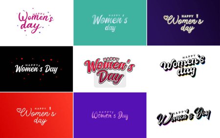 Illustration for Set of International Women's Day cards with a logo - Royalty Free Image
