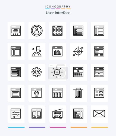 Ilustración de Creative User Interface 25 OutLine icon pack  Such As user. left. communication. interface. - Imagen libre de derechos