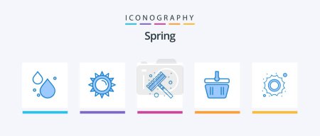 Illustration for Spring Blue 5 Icon Pack Including daytime. sunny. tool. sun. shapping. Creative Icons Design - Royalty Free Image