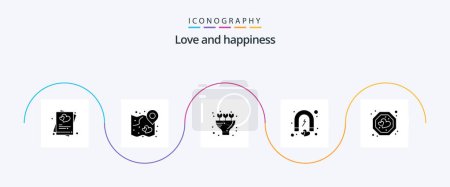 Téléchargez les illustrations : Love Glyph 5 Icon Pack Including romance. love. strategy. heart. present - en licence libre de droit