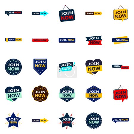 Ilustración de 25 Versatile Typographic Banners for promoting joining across media - Imagen libre de derechos