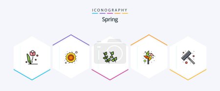 Illustration for Spring 25 FilledLine icon pack including tool. pinwheel. daytime. kids. spring - Royalty Free Image