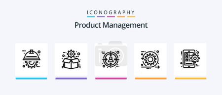 Téléchargez les illustrations : Product Management Line 5 Icon Pack Including package. delivery. product. box. premium product. Creative Icons Design - en licence libre de droit