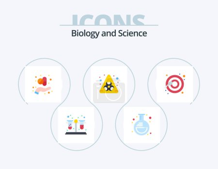 Illustration for Biology Flat Icon Pack 5 Icon Design. . reproduction. capsule. cells. biological - Royalty Free Image