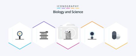 Illustration for Biology 25 Flat icon pack including dna. chemistry. laboratory. biology. chemistry - Royalty Free Image