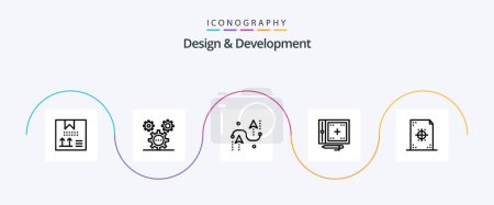 Ilustración de Design and Development Line 5 Icon Pack Including development. coding. ideas. programing. design - Imagen libre de derechos