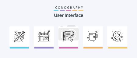 Téléchargez les illustrations : User Interface Line 5 Icon Pack Including streamline. map. bulb. view. eye. Creative Icons Design - en licence libre de droit