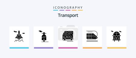 Ilustración de Transporte Glifo 5 paquete de iconos incluyendo. transporte público. transporte. autobús público. transporte. Diseño de iconos creativos - Imagen libre de derechos