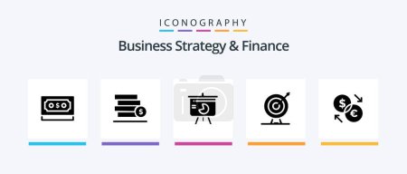 Illustration for Business Strategy And Finance Glyph 5 Icon Pack Including . pie chart . stack . sales . chart. Creative Icons Design - Royalty Free Image